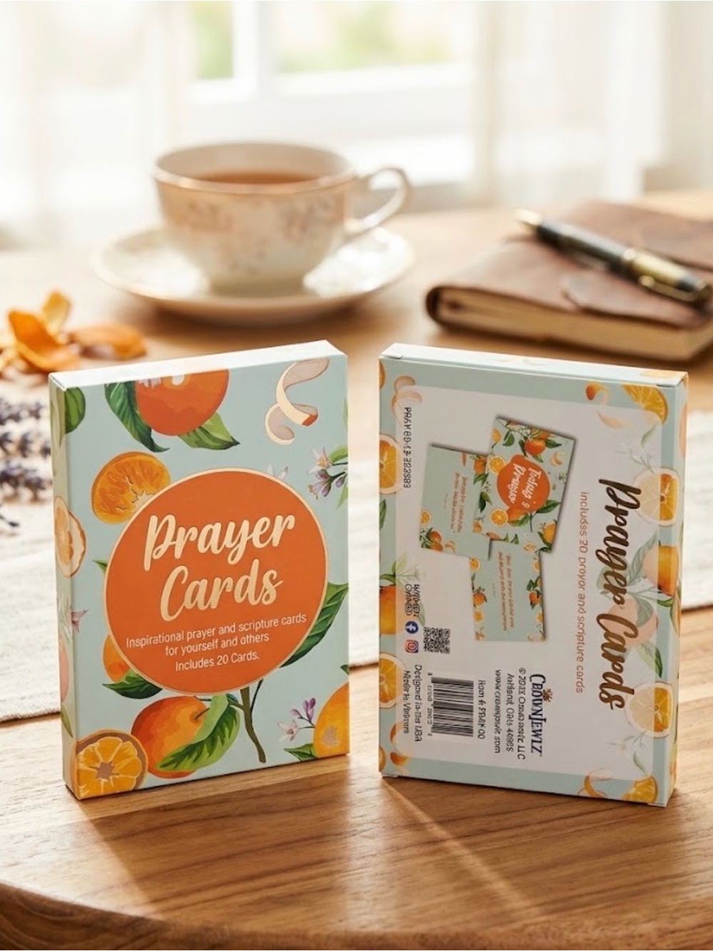 Crown Jewelz Prayer Cards 20 Count NWT Citrus Floral Inspirational Deck